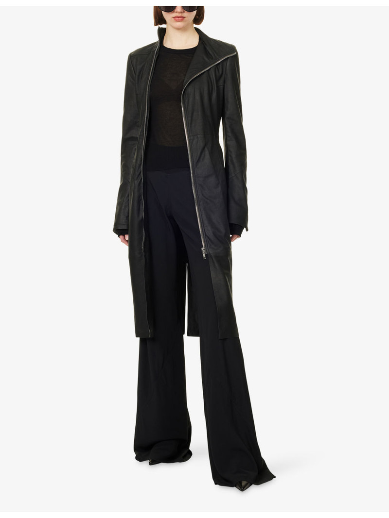 Rick Owens Gary Long Leather Coat outlook