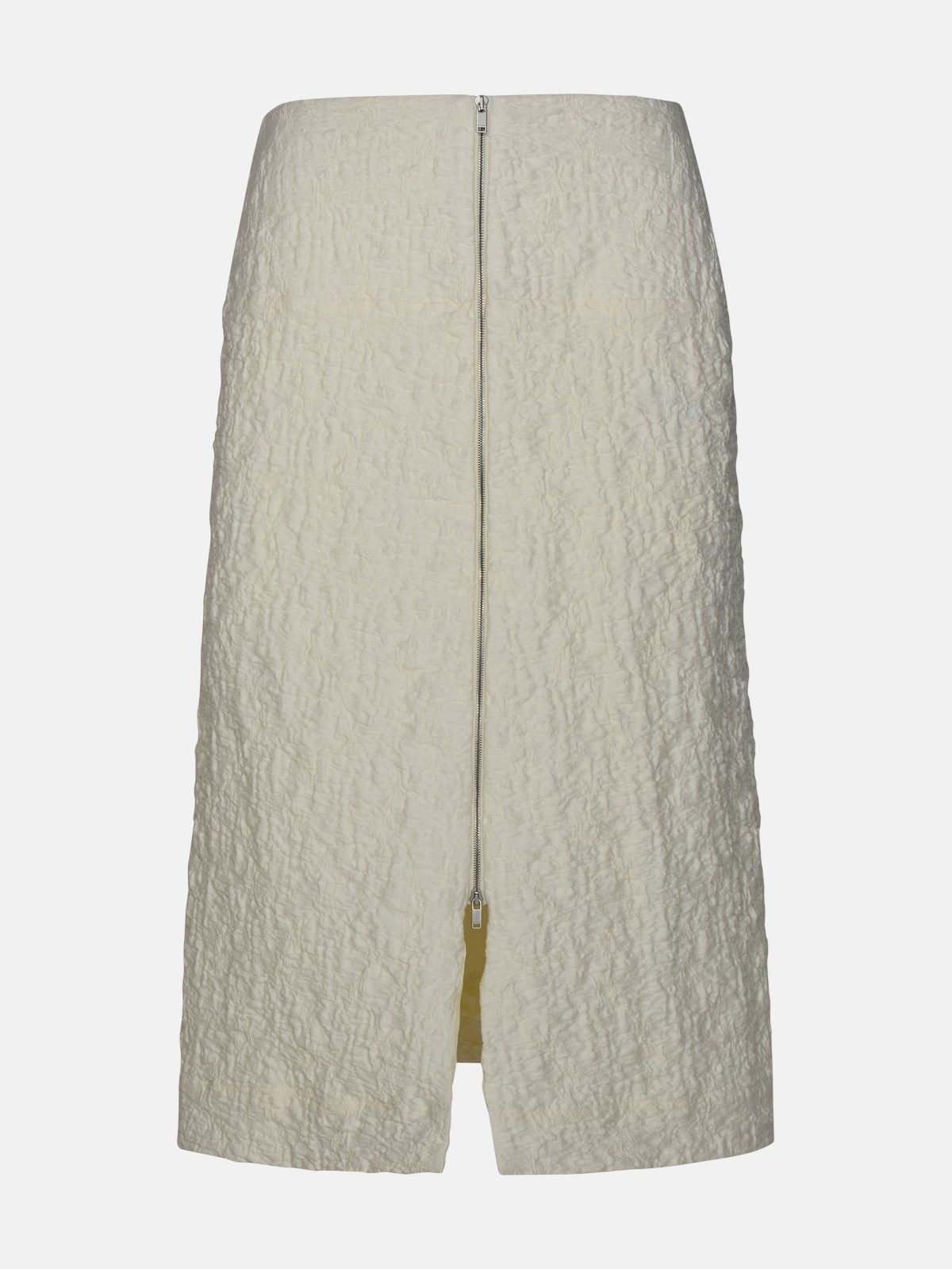 WHITE COTTON BLEND SKIRT - 1