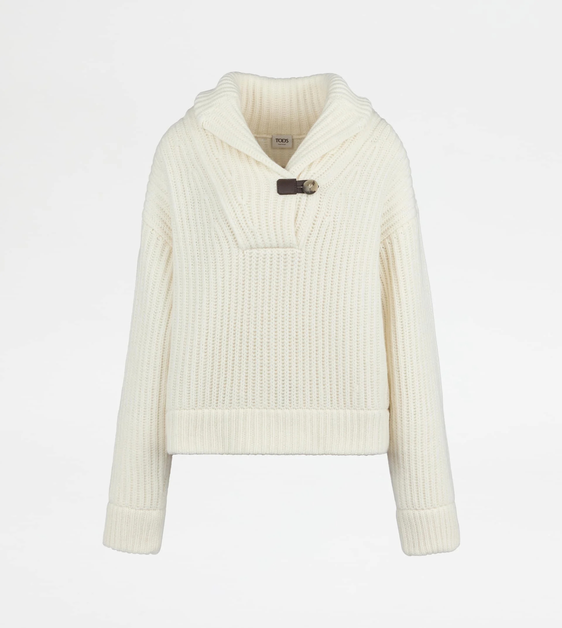 PULLOVER IN CASHMERE - WHITE - 1