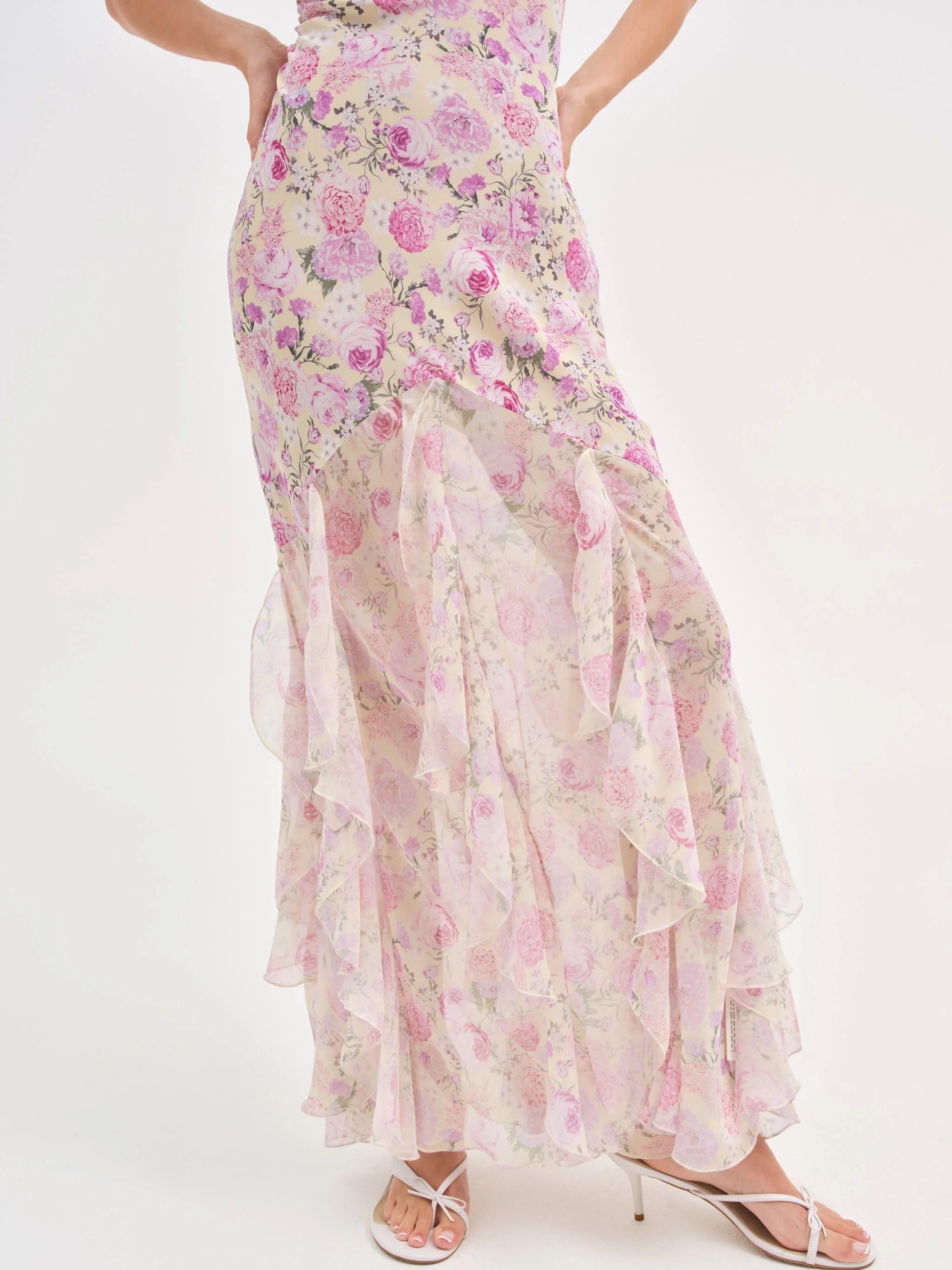 For Love & Lemons Elea Maxi Dress - CD3468-SU25-YELLOW | REVERSIBLE