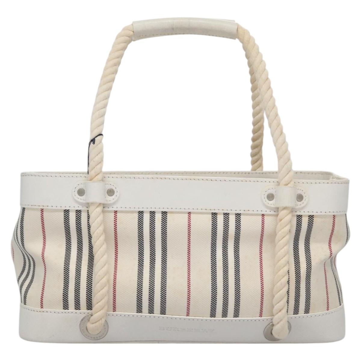 Burberry Hand Bag Canvas White - 13