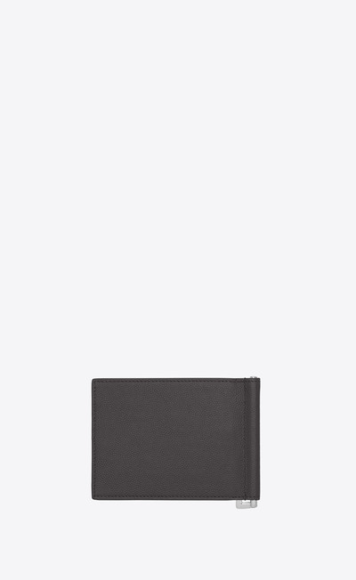 SAINT LAURENT bill clip wallet in grain de poudre-embossed leather outlook