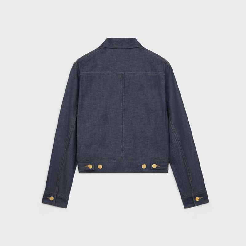 CELINE trucker jacket in raw wash denim outlook