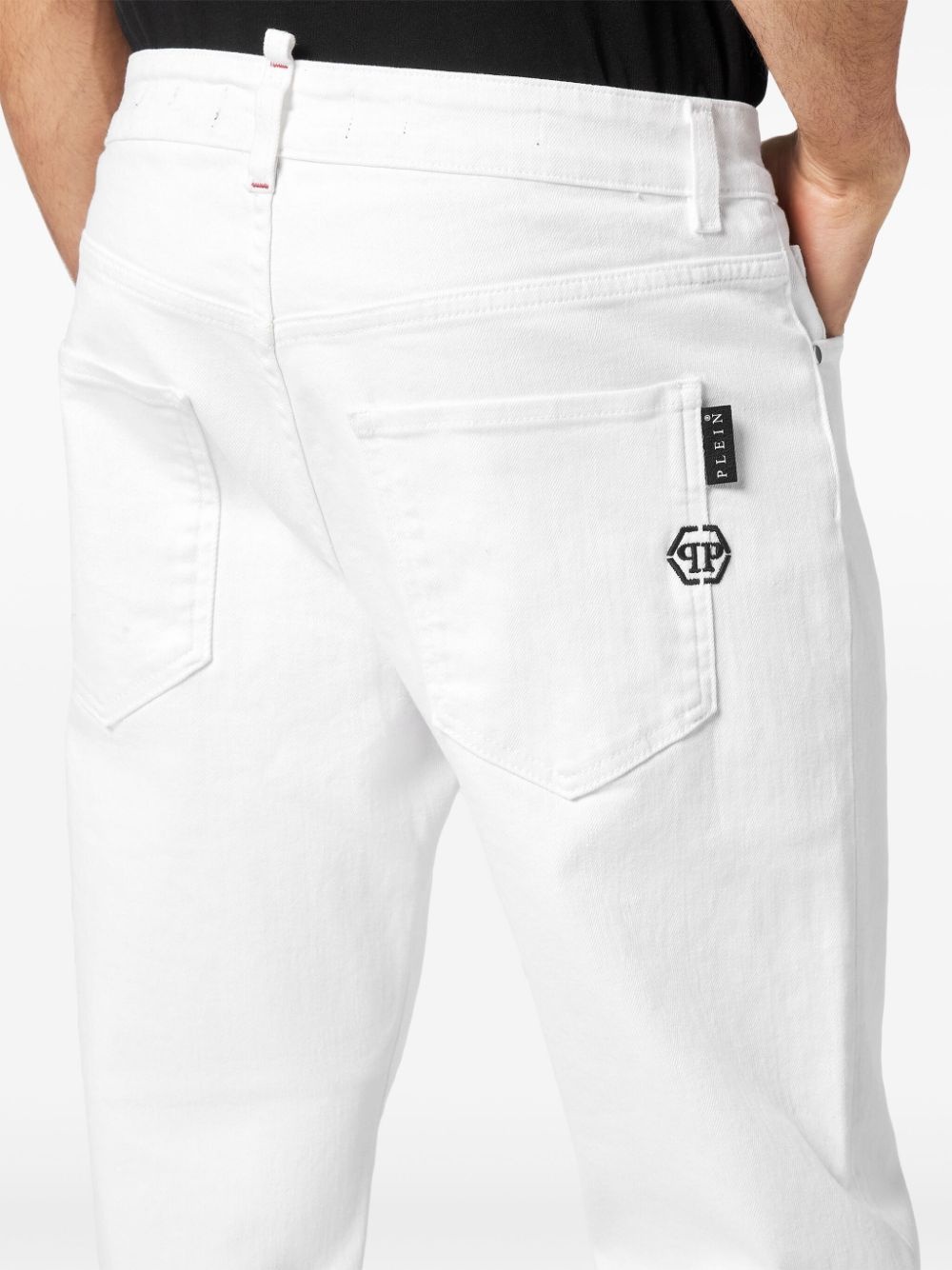 logo-embroidered straight-leg trousers - 3