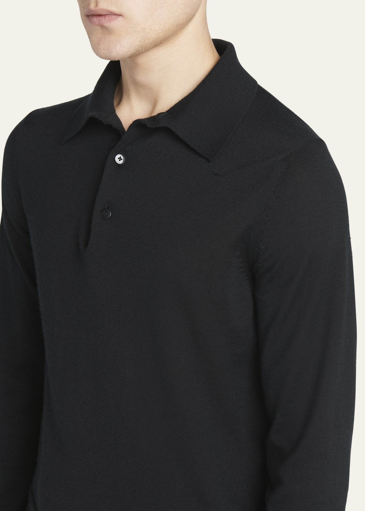 Men's Cashmere-Silk Polo Sweater - 5
