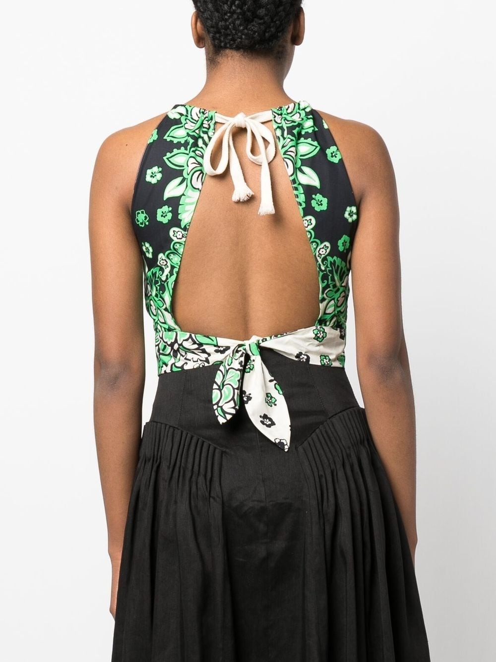 floral-print cropped top - 4