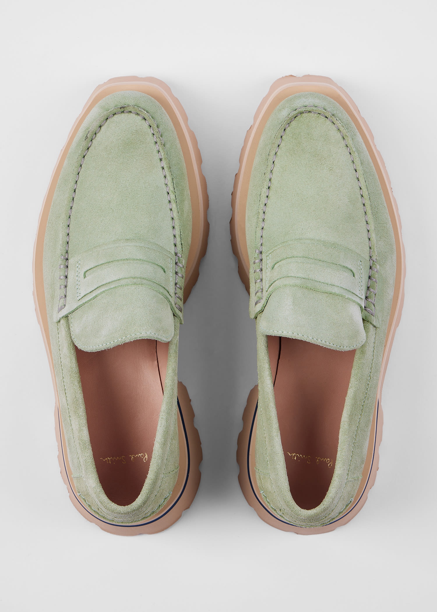 Mint Green Suede 'Felicity' Loafers - 5