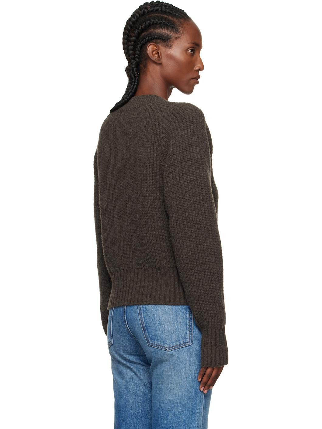Brown Plaza V-Neck Sweater - 3