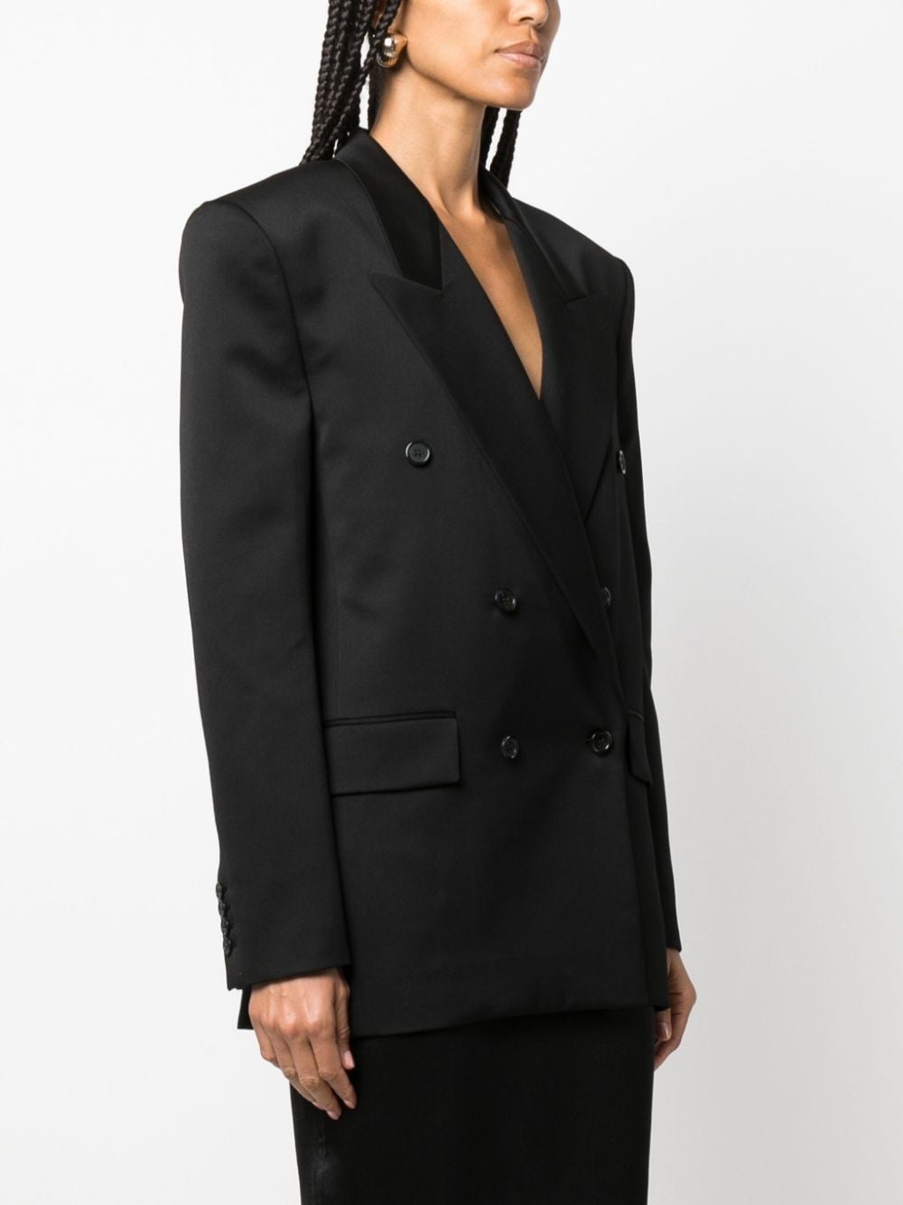 double-breasted wool blazer - 3