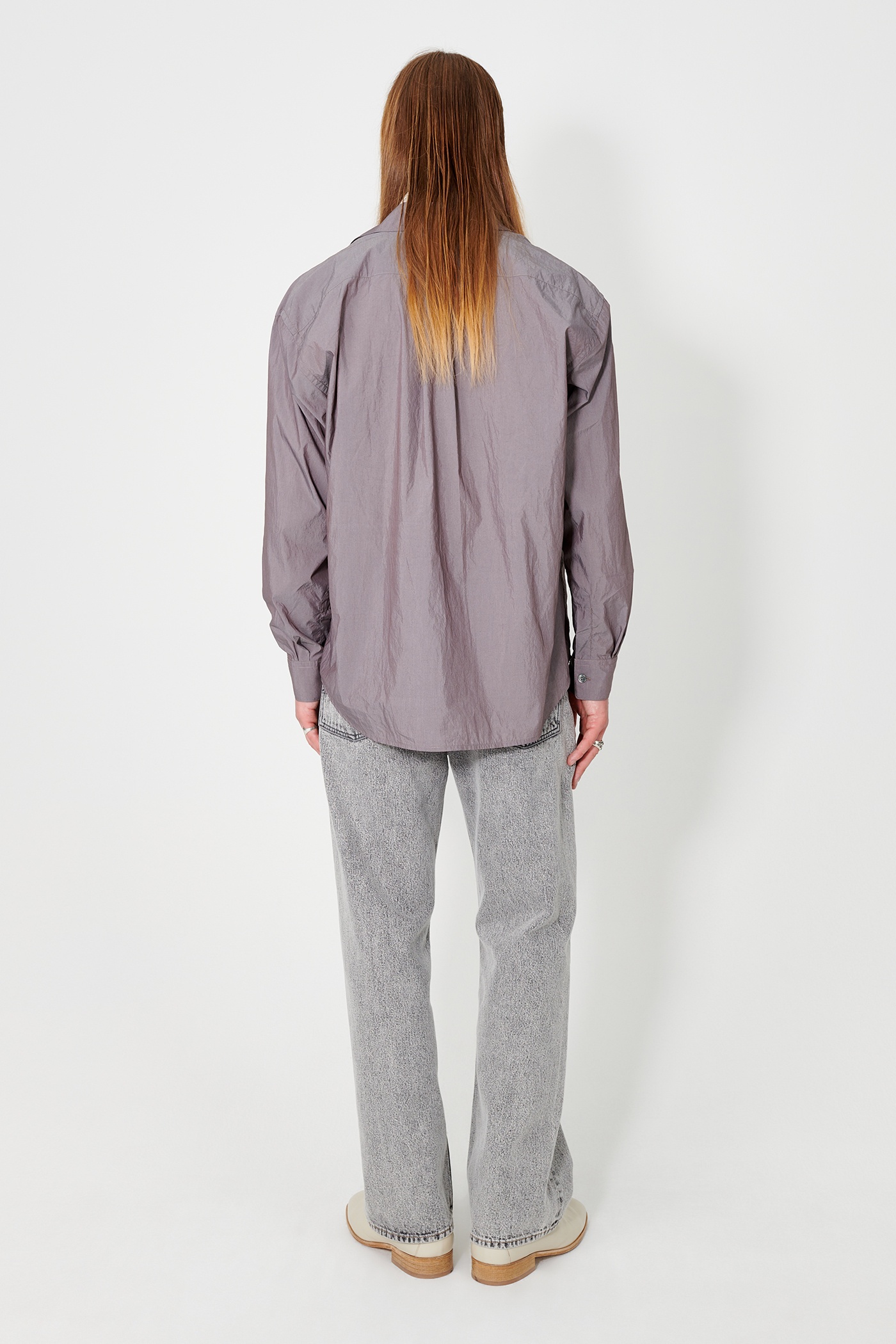 Coco 70s Shirt in Antique Lavender Poplin - 4