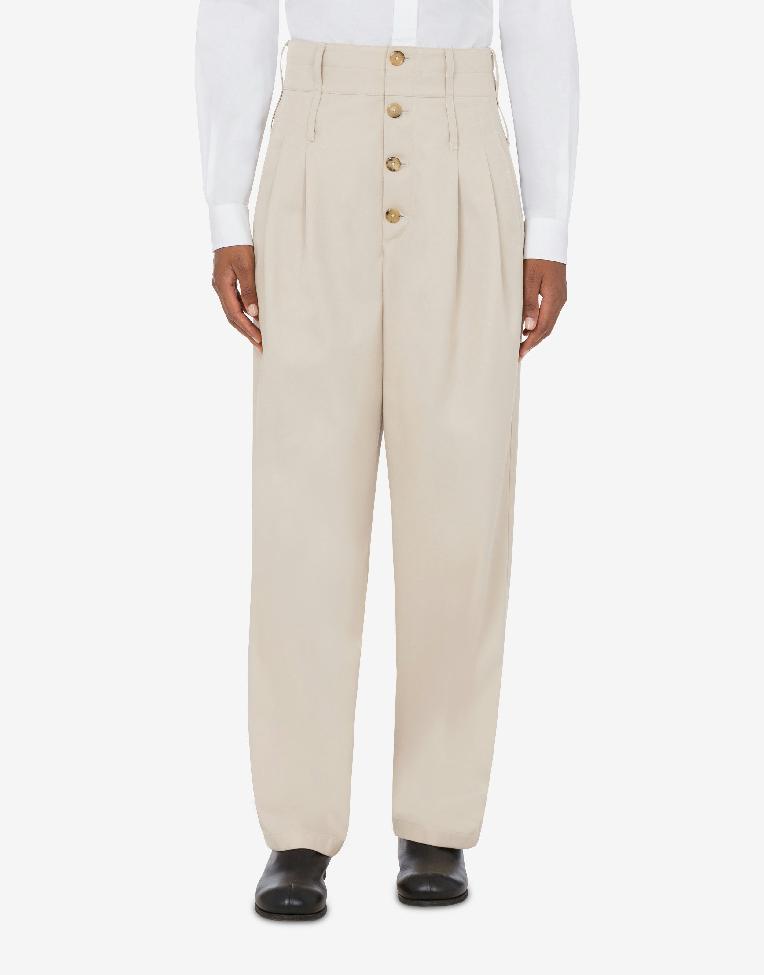 GABARDINE TROUSERS WITH TRENCH DETAILS - 2