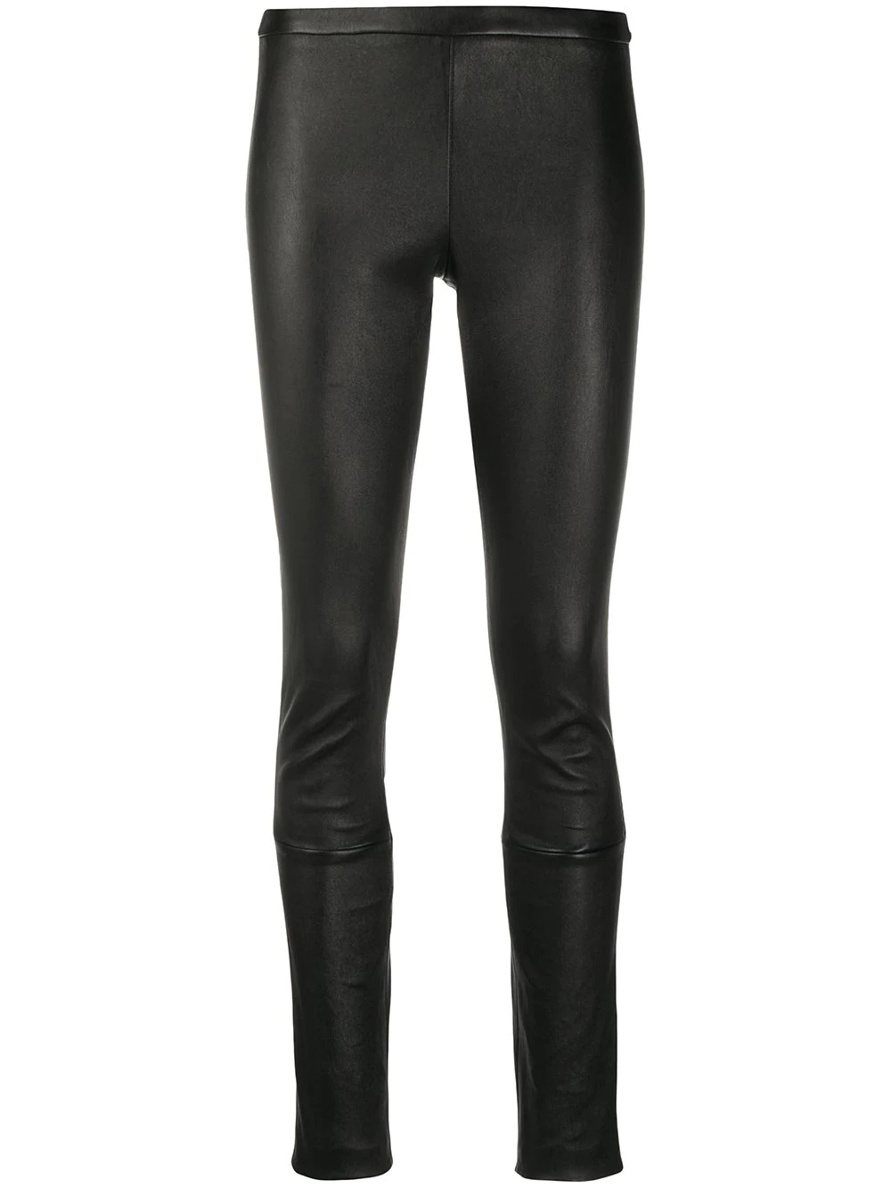 mid-rise leather leggings - 1