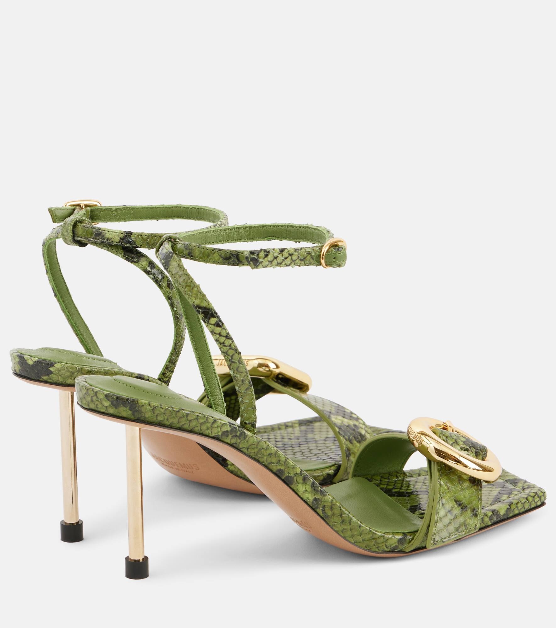 Les Sandales Regalo croc-effect leather sandals - 3