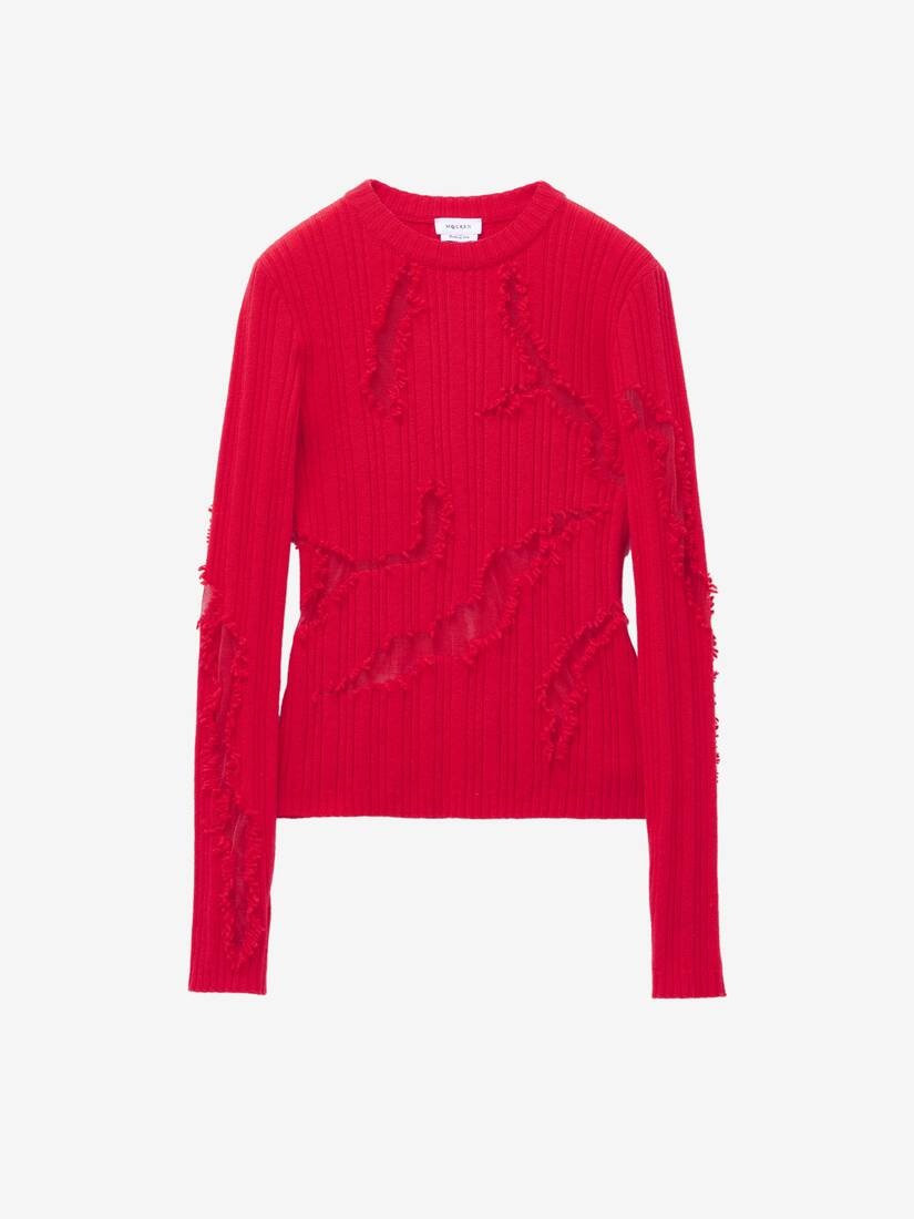 Distressed Ribbed Jumper - 1