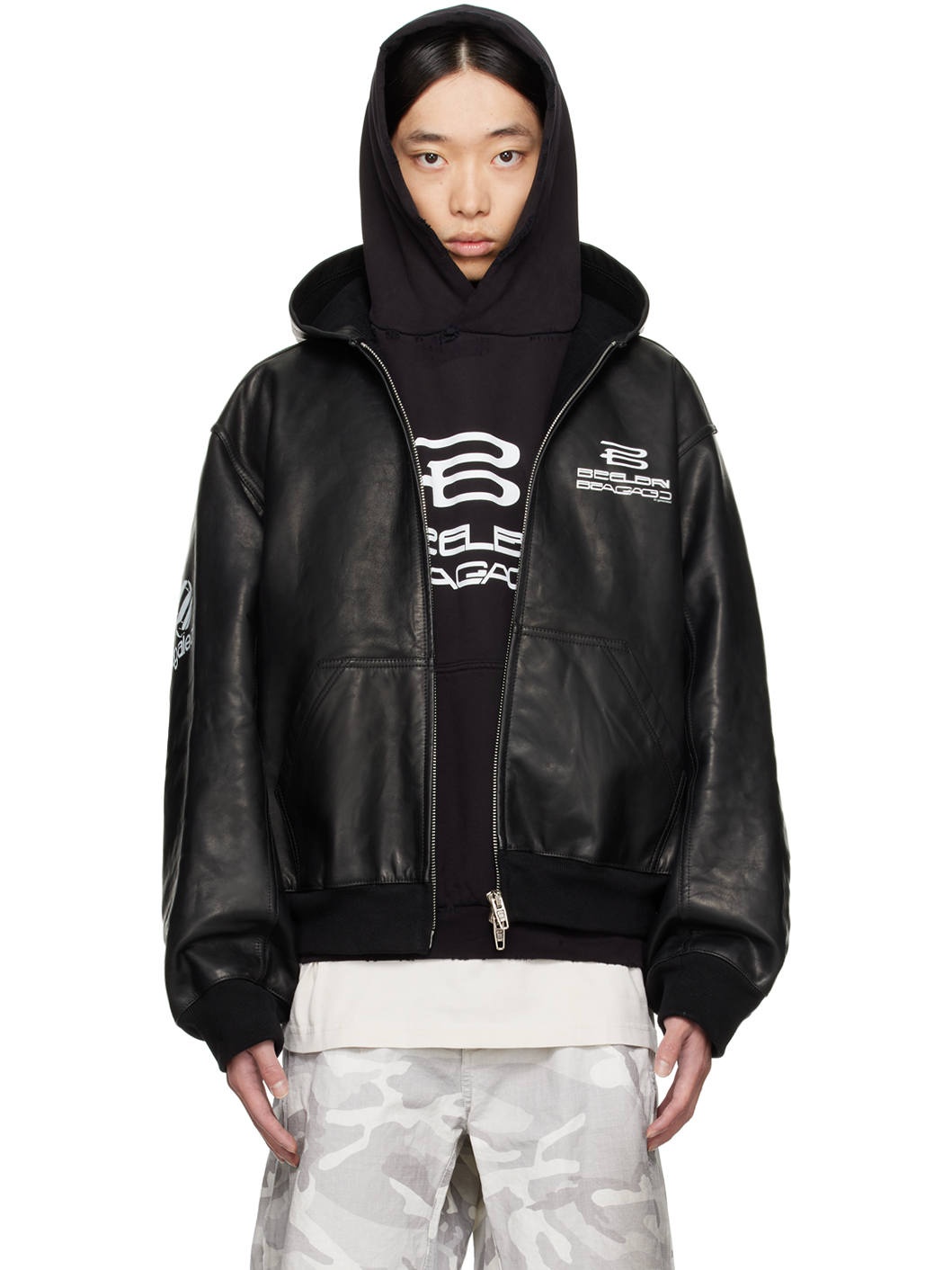 Black AI Generated Leather Jacket - 1