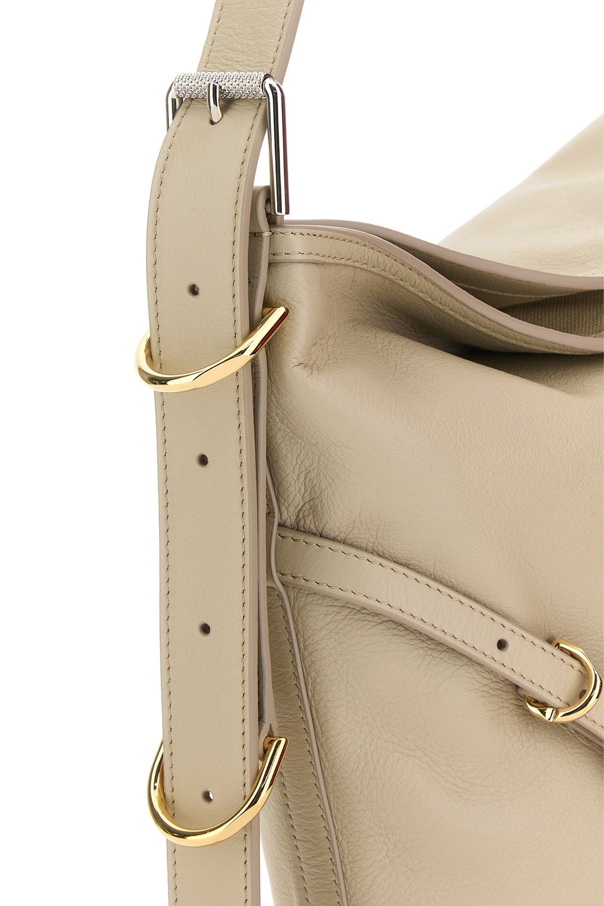 Sand leather medium Voyou shoulder bag - 4