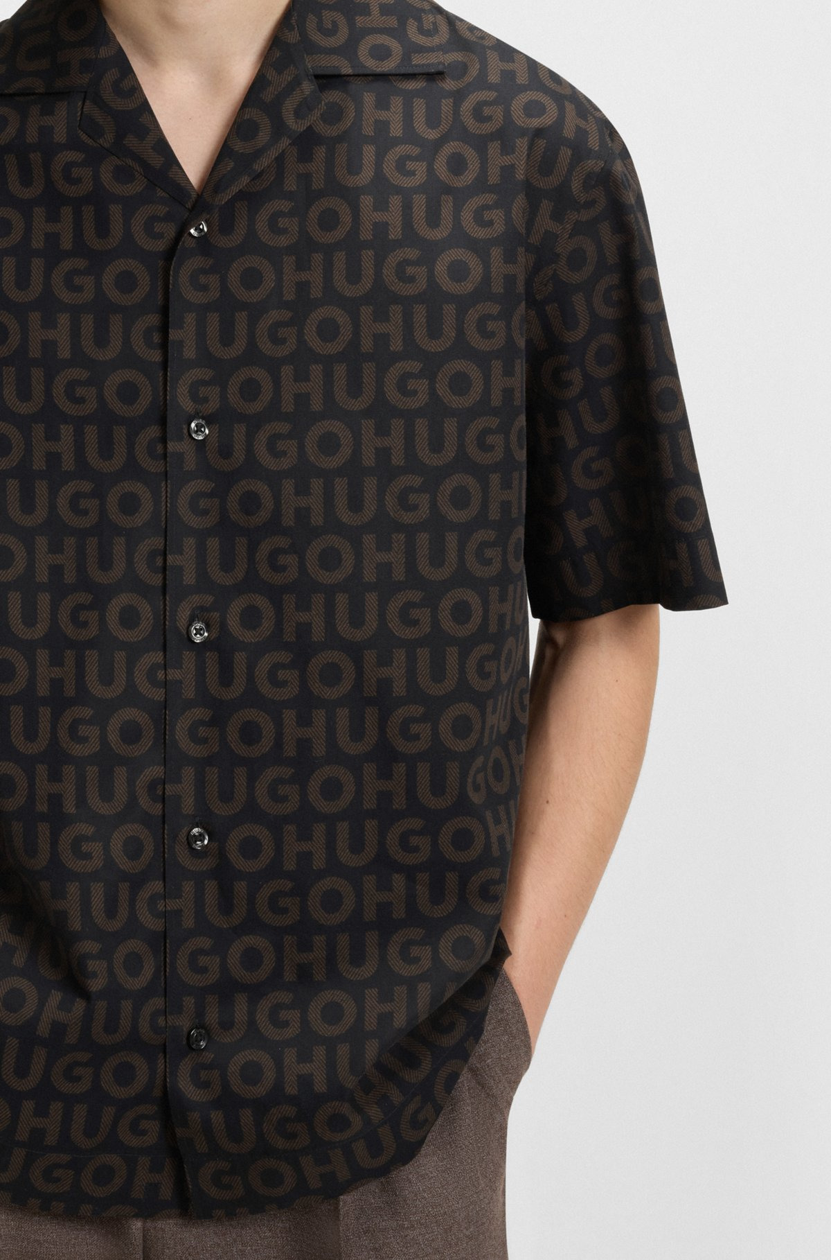 OVERSIZE-FIT SHIRT IN PRINTED COTTON POPLIN - 6