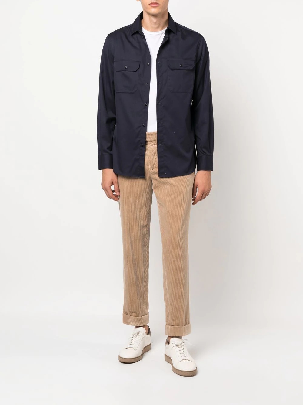 cropped corduroy trousers - 2