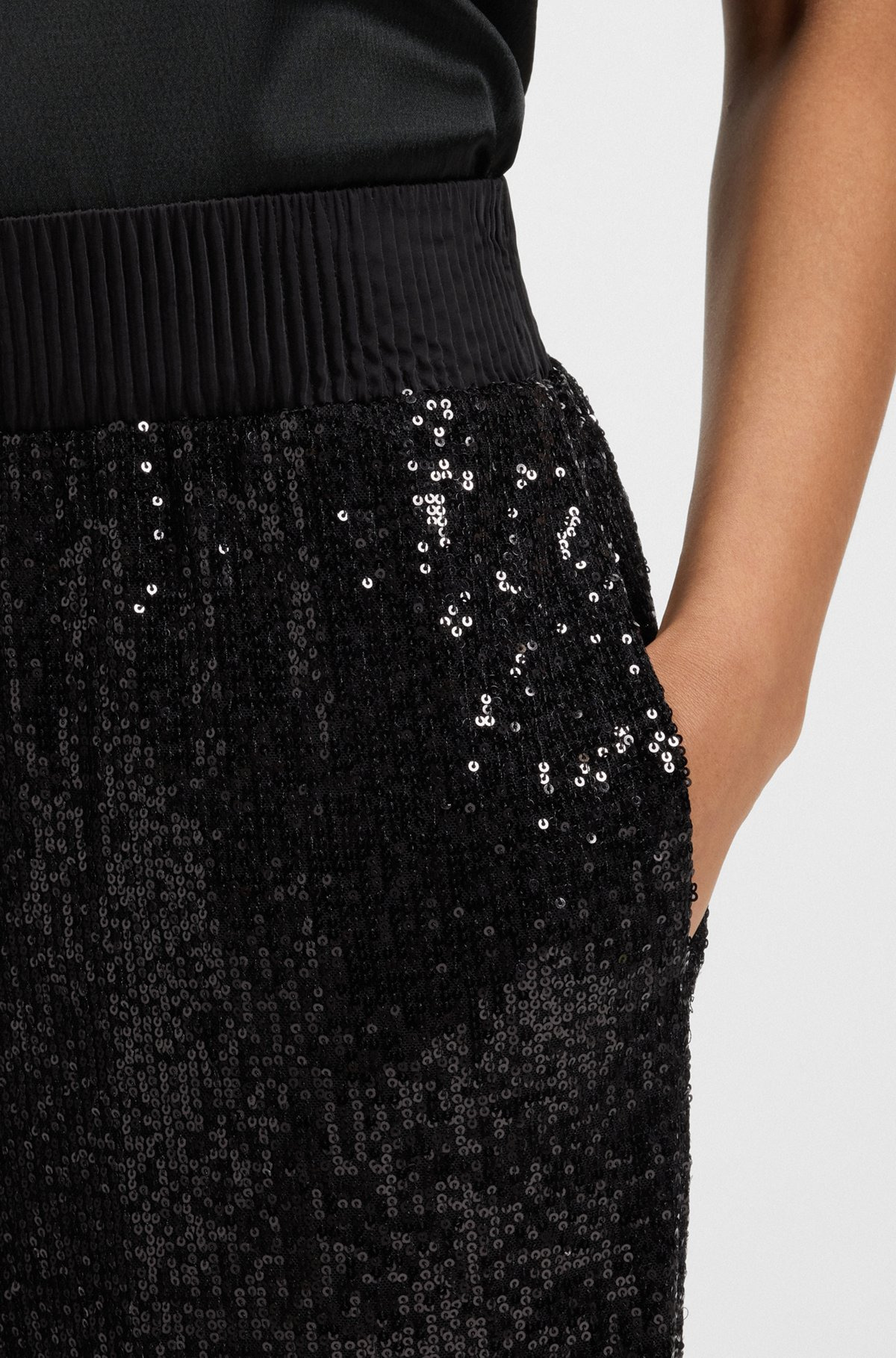 WIDE-LEG TROUSERS WITH SEQUIN EMBELLISHMENTS - 5