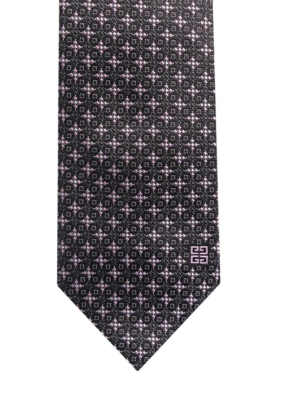 4G logo embroidered silk tie - 2