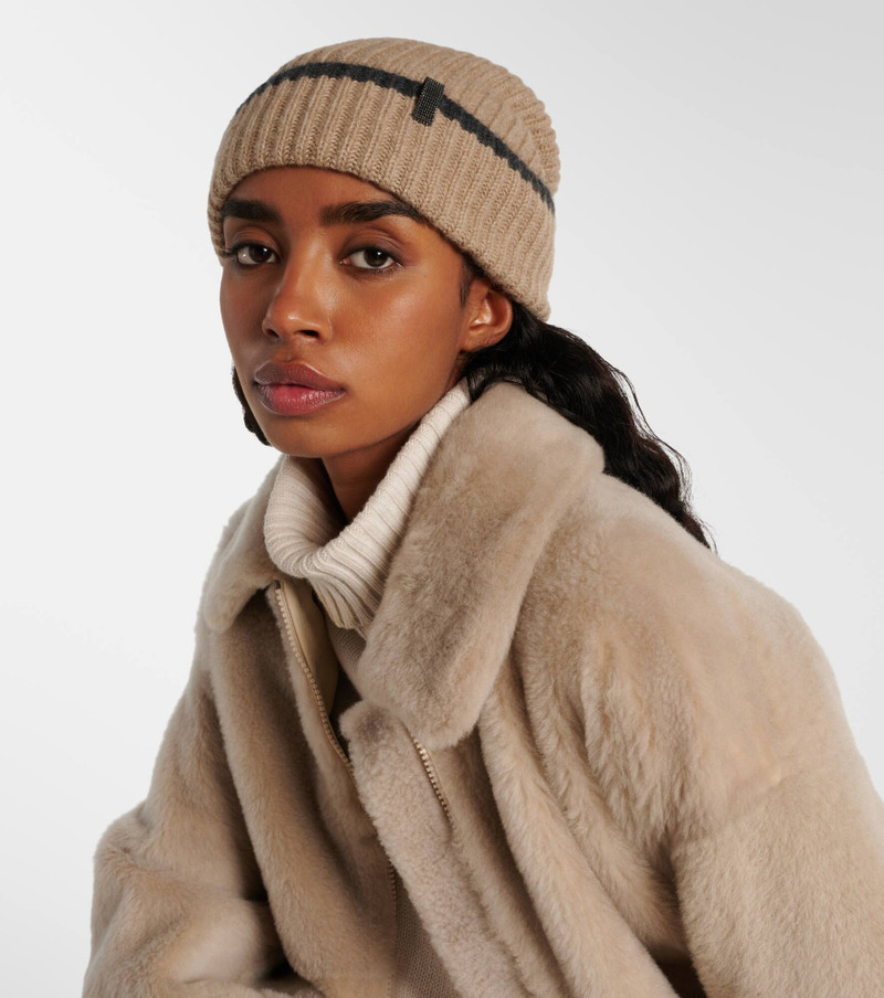 Brunello Cucinelli embellished cashmere beanie outlook