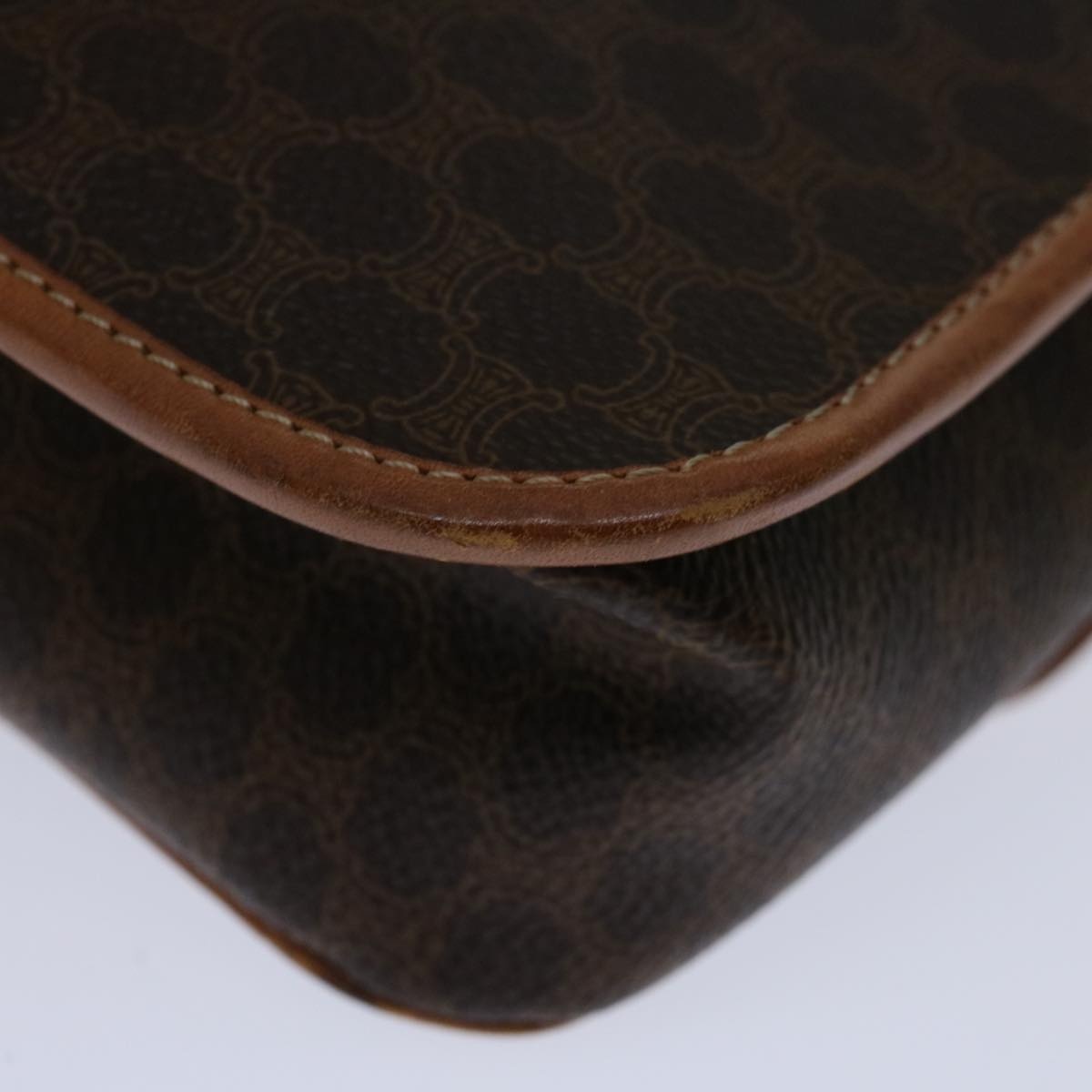 CELINE Macadam Canvas Shoulder Bag Pvc Brown - 13