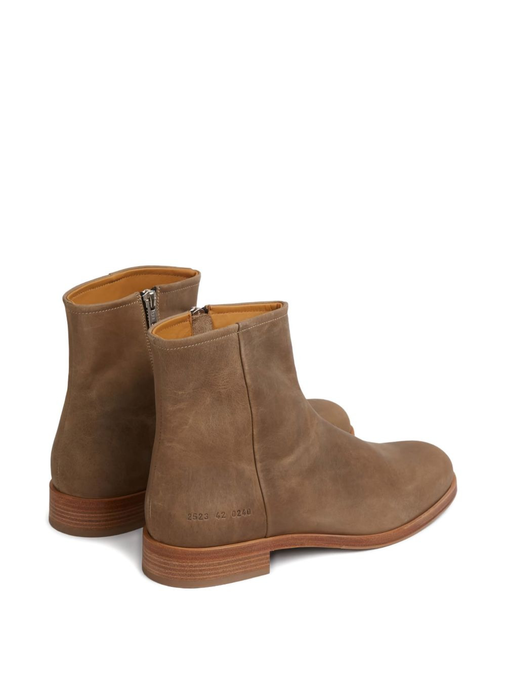 waxed suede side-zip boots - 5