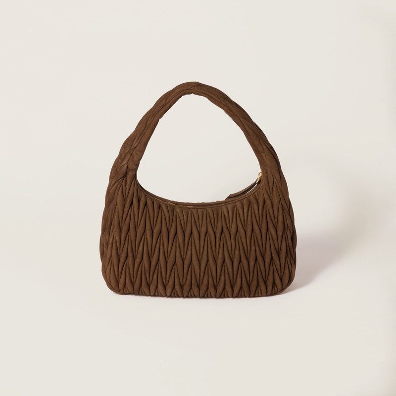 Wander matelassé suede bag 3