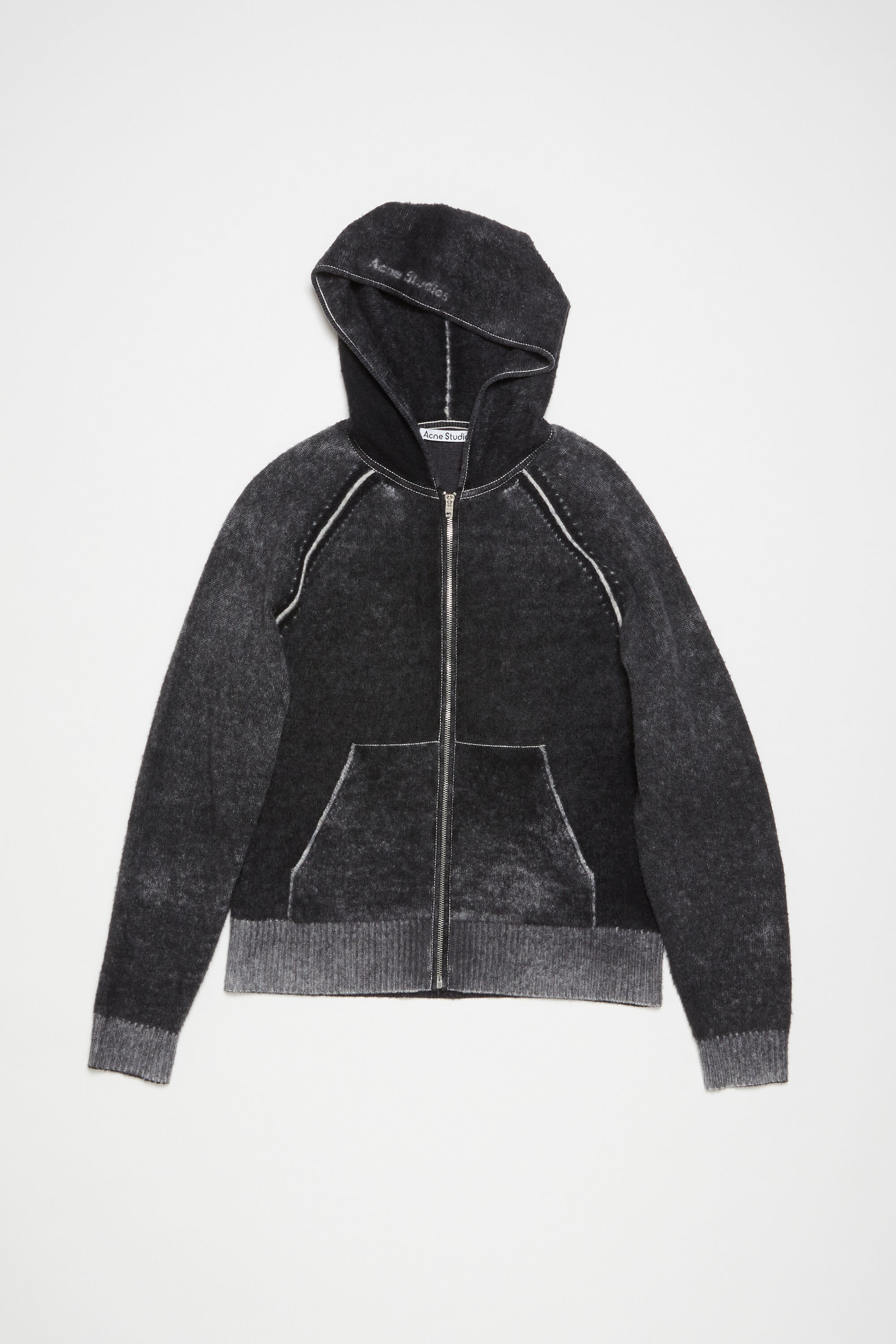 Hooded zipper sweater - Black - 6