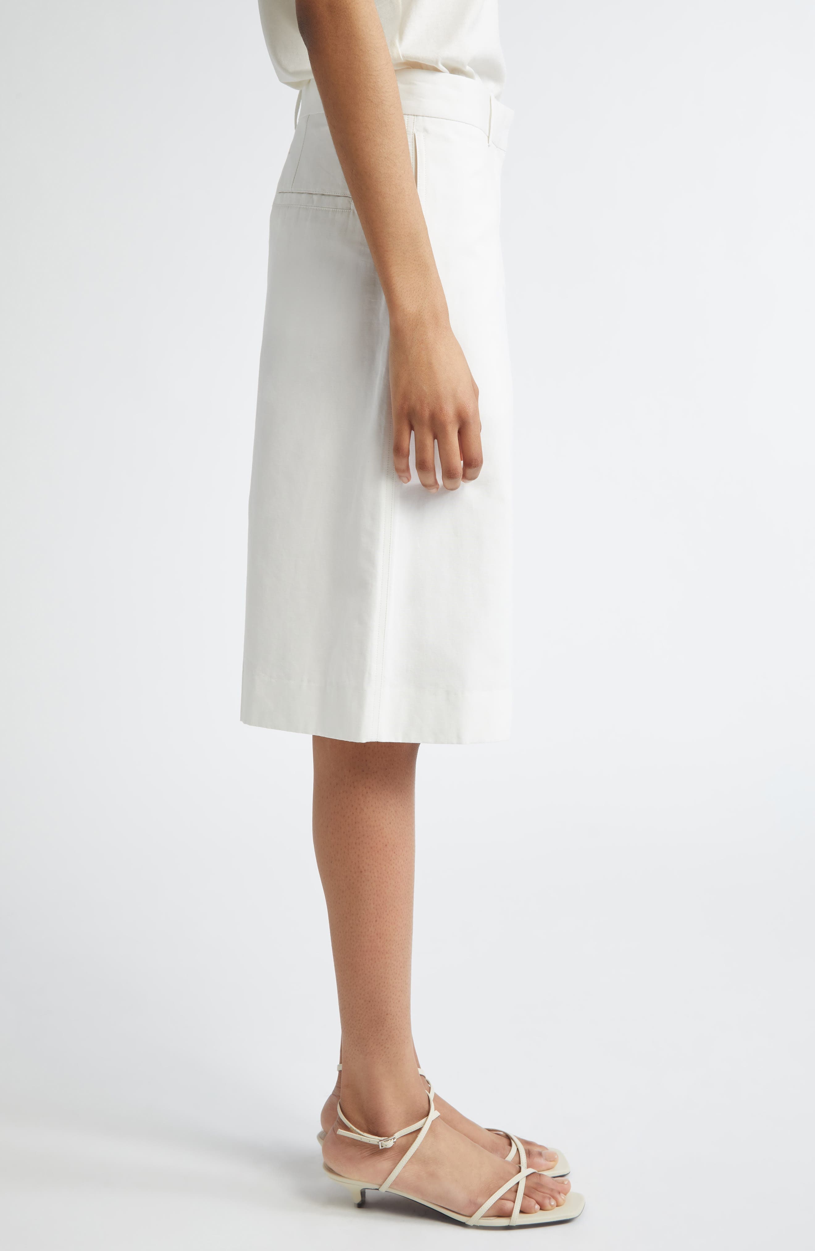 TOTEME Tailored Longline Shorts in Off-White at Nordstrom - 4