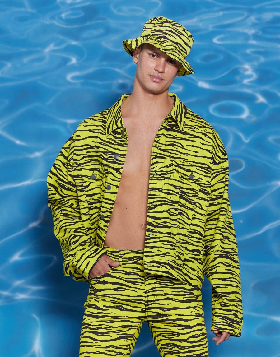 STRETCH GABARDINE TIGER PRINT JACKET - 5