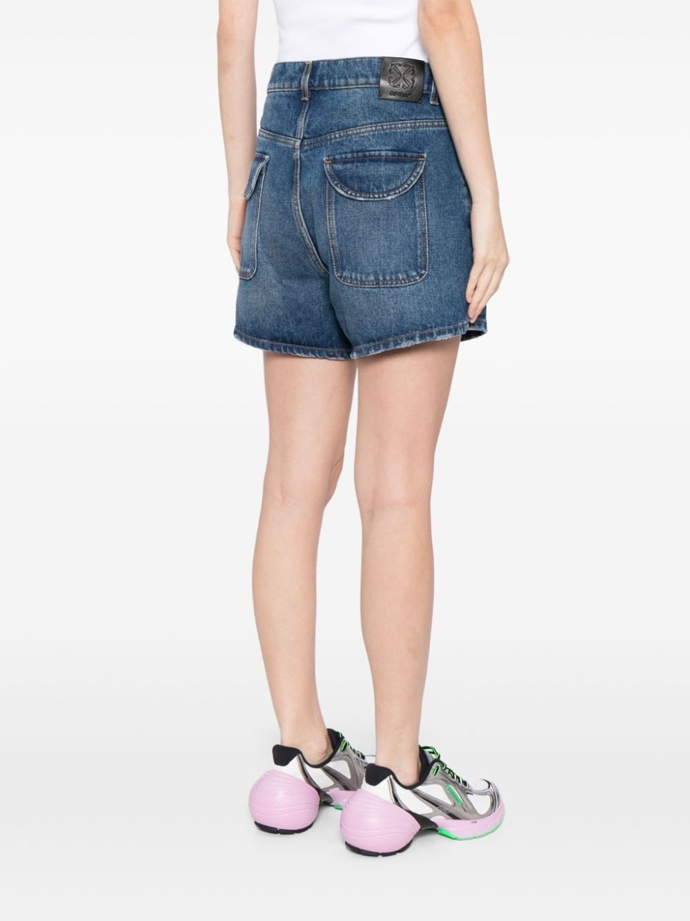 denim mini shorts - 4