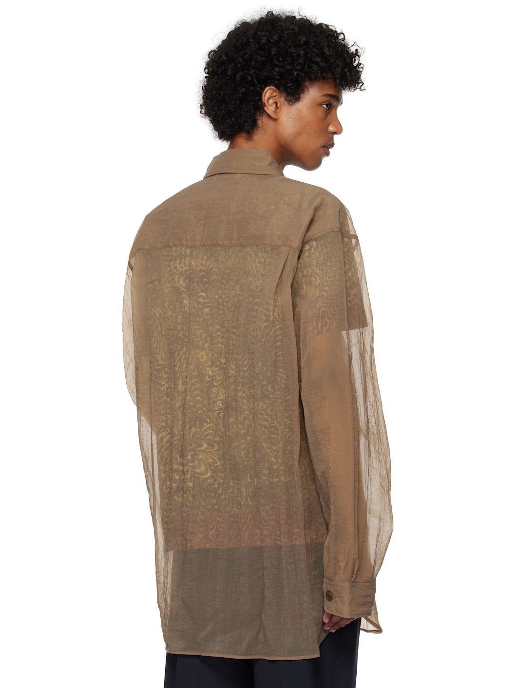 Brown Crinkled Shirt - 3