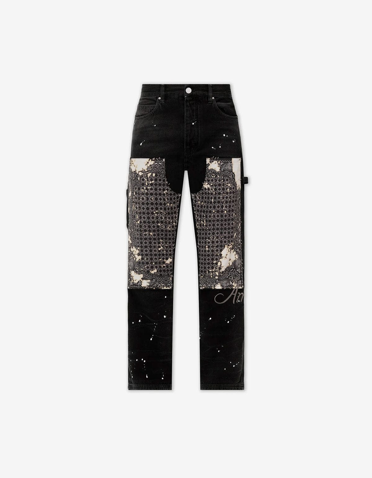 Amiri Black Bleach Bandana Carpenter Jeans - 1