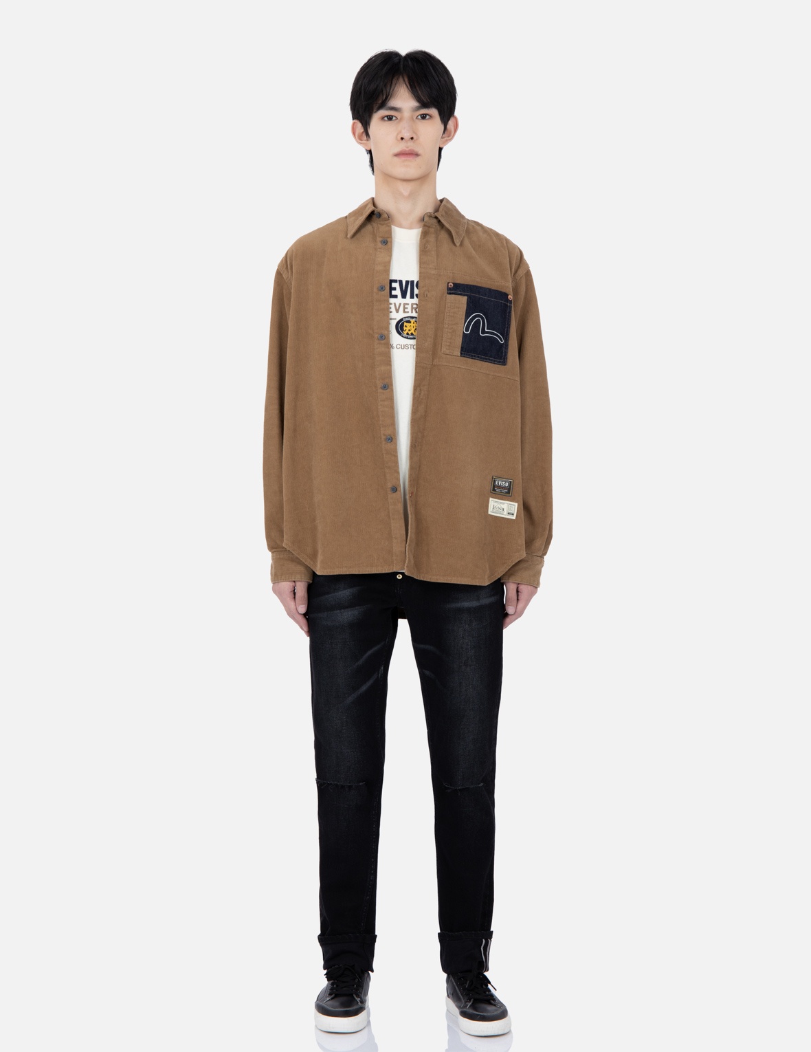 SEAGULL AND LOGO PRINT SLIM-FIT JEANS - 6