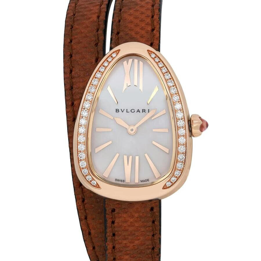 Pre-owned Bvlgari Serpenti Diamond Mother of Pearl Dial Ladies Watch 103059 - 2