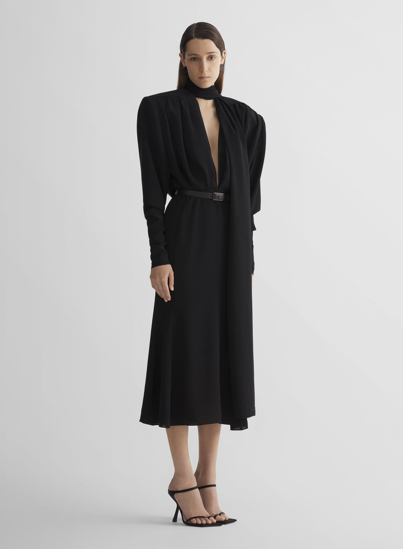 MUGLER black scarf power dress outlook