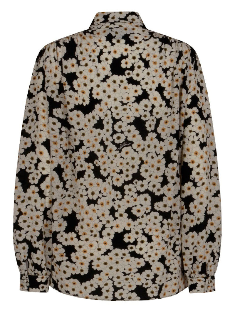 Valentino floral-print pussy-bow shirt outlook