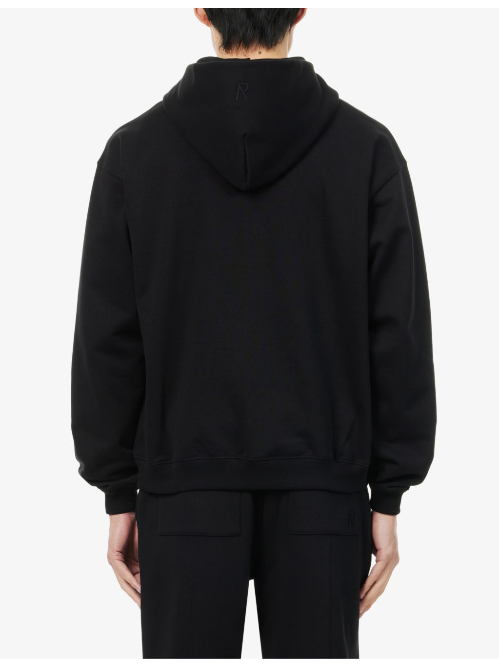 Initial two-slip-pockets relaxed-fit cotton-jersey hoody - 4