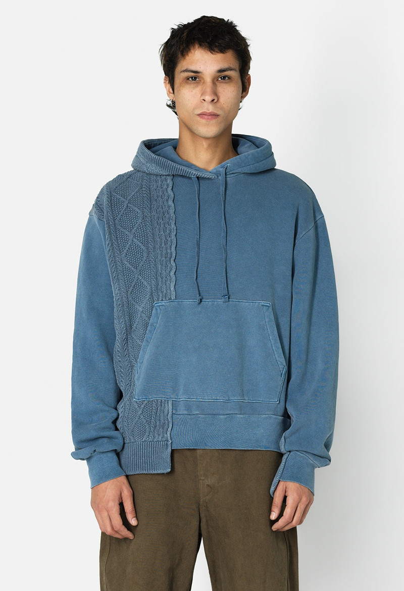John Elliott RECONSTRUCTED CABLE KNIT HOODIE outlook