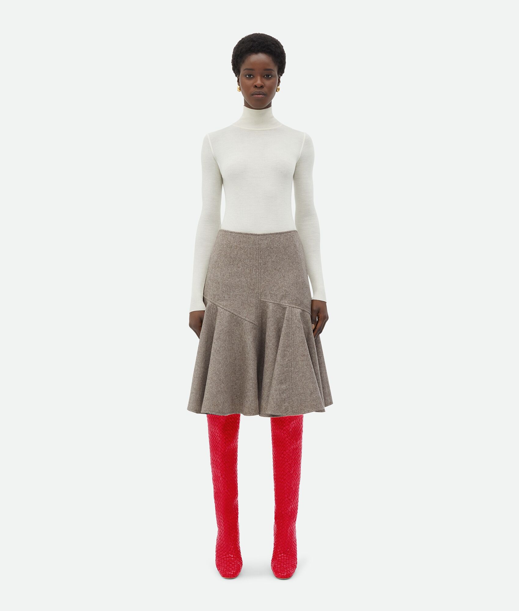 Wool Flannel A-Line Skirt - 1