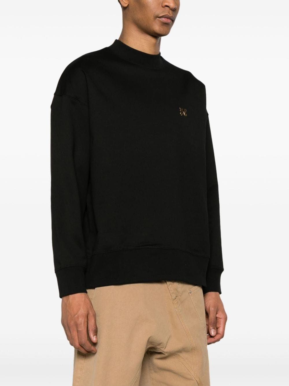 logo-plaque cotton sweatshirt - 3