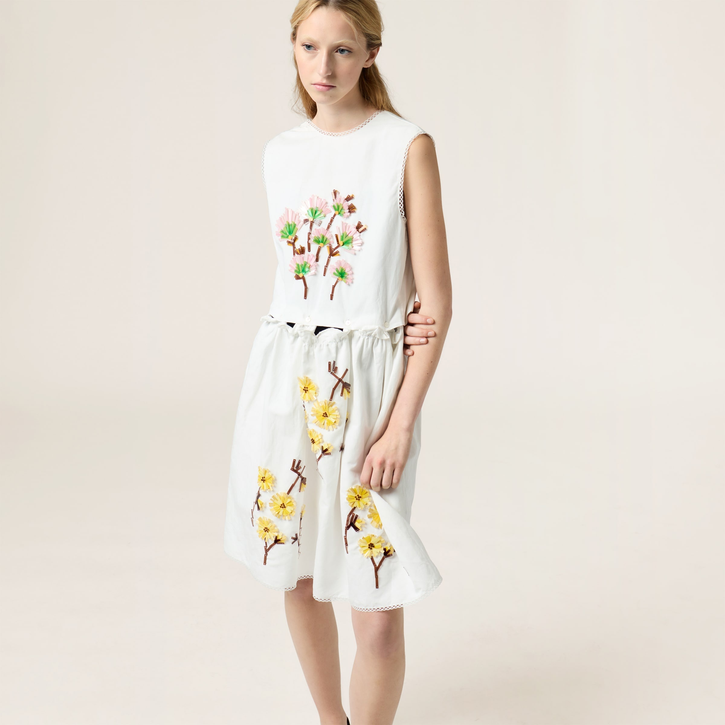 Embroidered poplin dress - 4