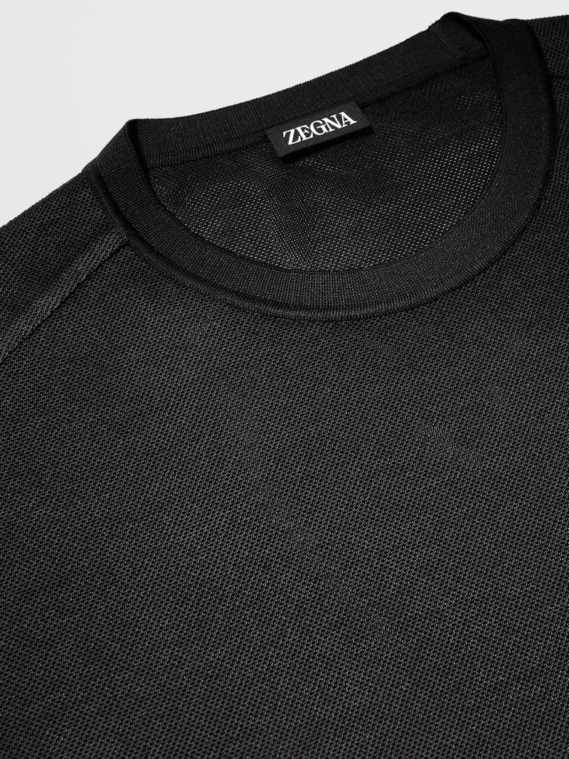 BLACK ZEGNA SILK T-SHIRT 4