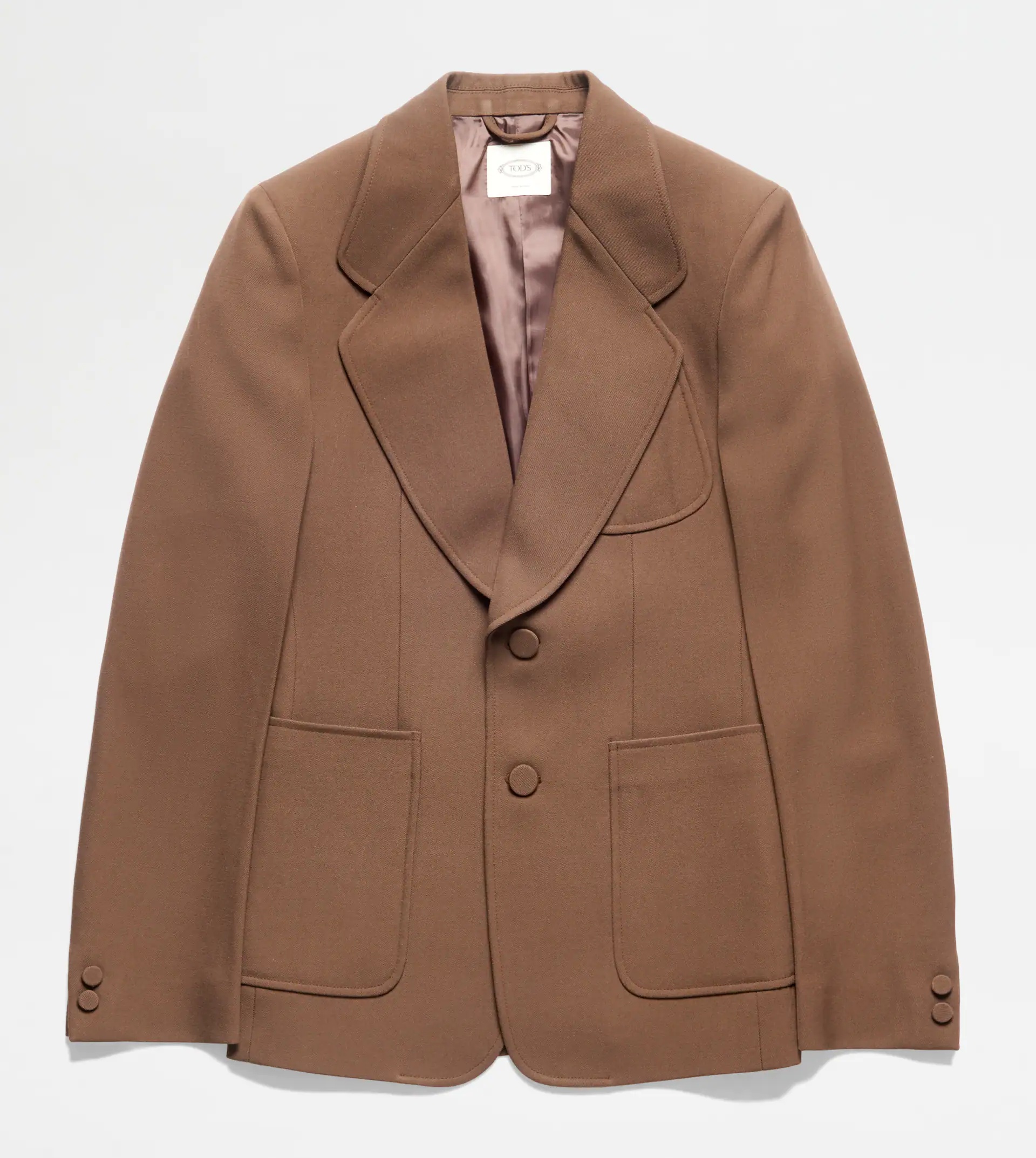 JACKET IN WOOL - BROWN - 1