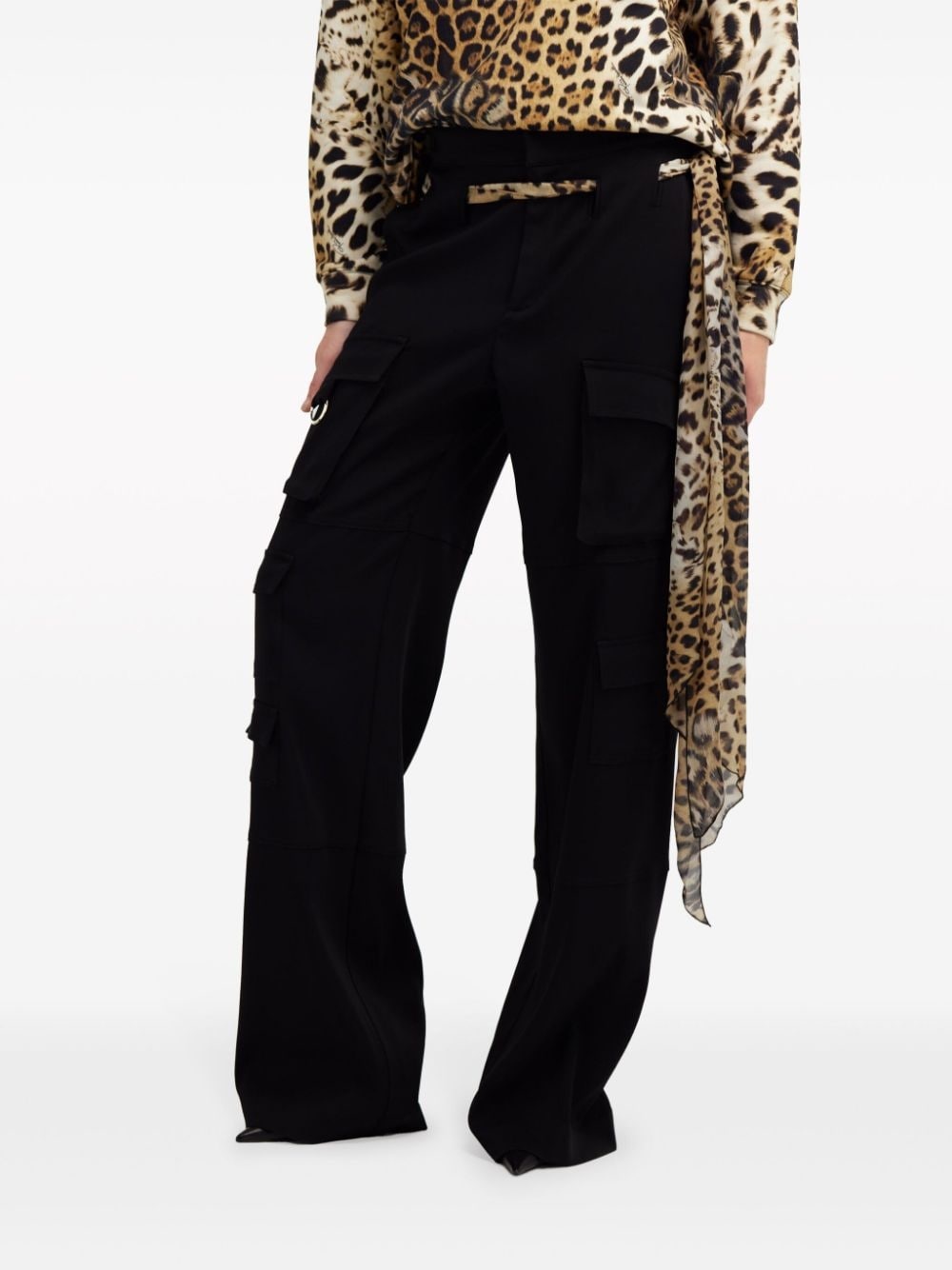 belted cargo trousers - 3