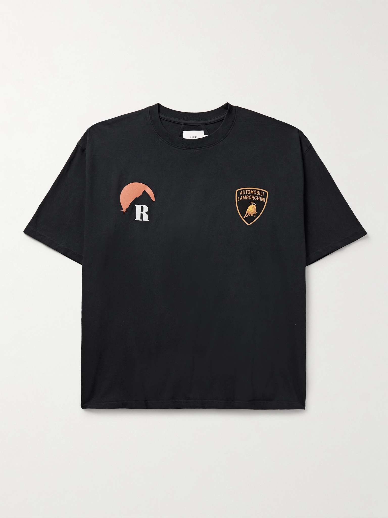 + Automobili Lamborghini Moonlight Logo-Print Cotton-Jersey T-Shirt - 1