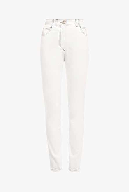 Skinny high-waisted white jeans - 1