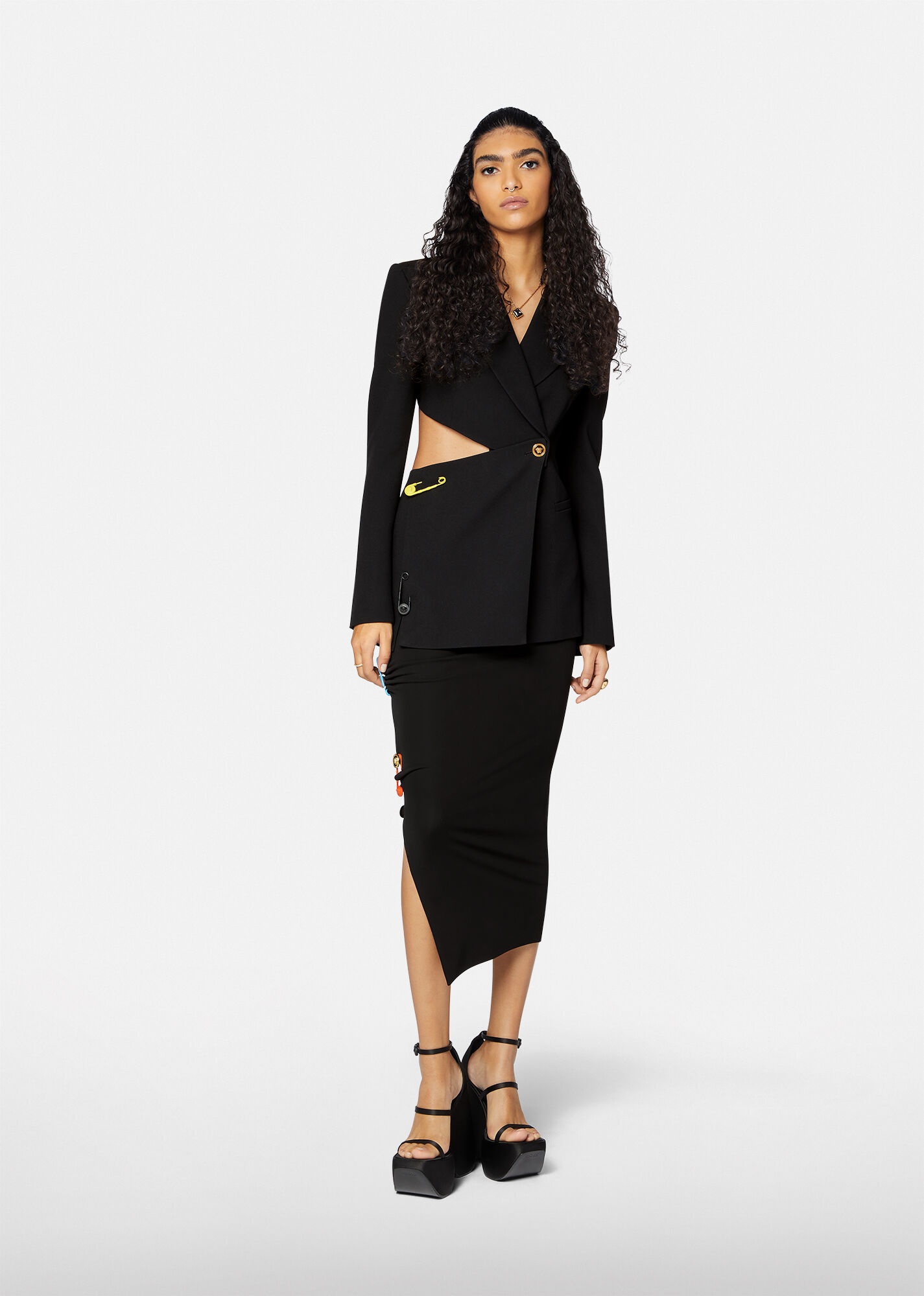 Safety Pin Cut-out Blazer - 4