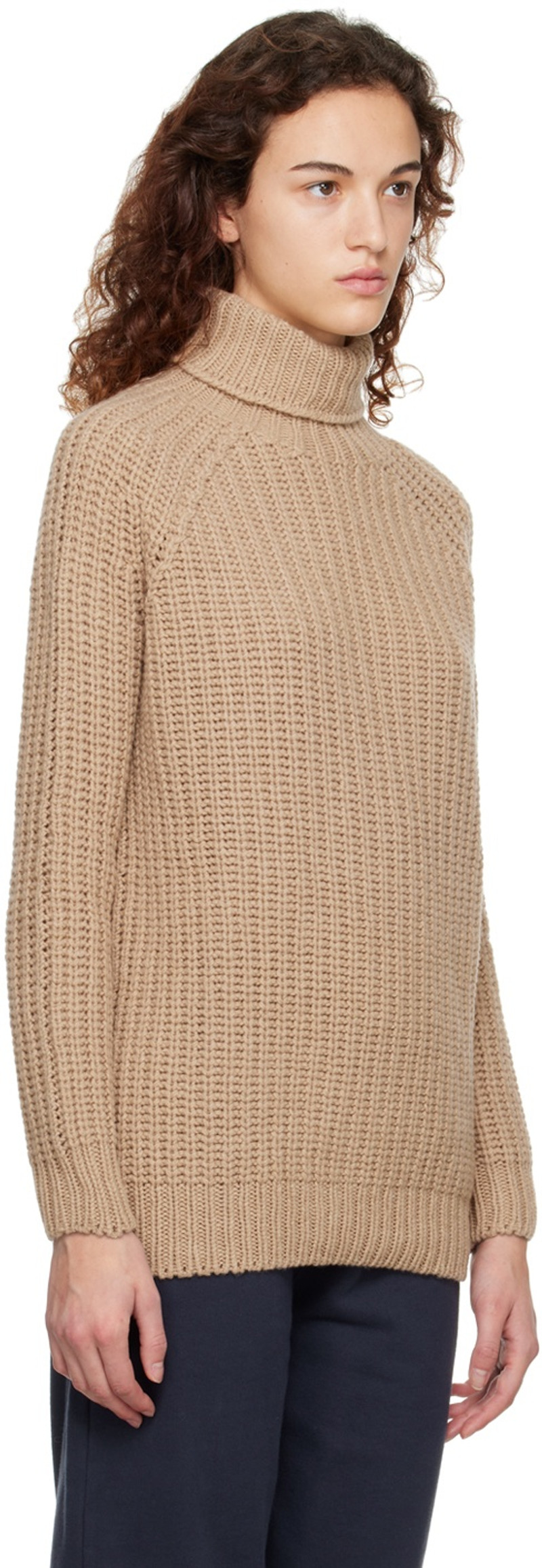 Sunspel Beige Chunky Turtleneck outlook